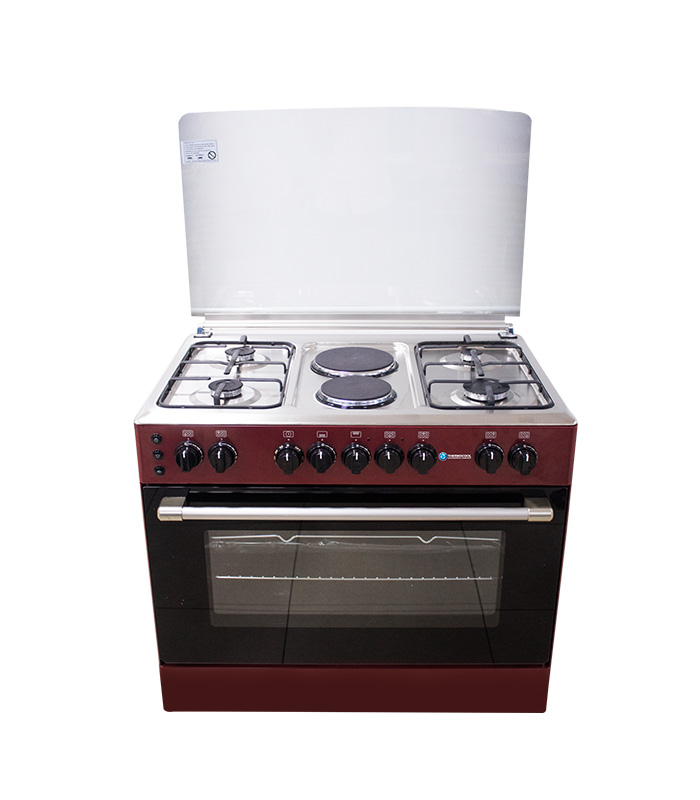 90x60cm Standing Cooker 4 Gas 2 Elect Burners High Grade S Steel